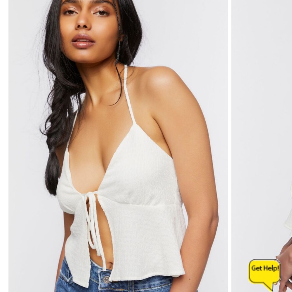 Forever 21 Split Hem Halter Crop Top